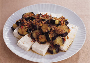 なすの南蛮漬けのせ豆腐