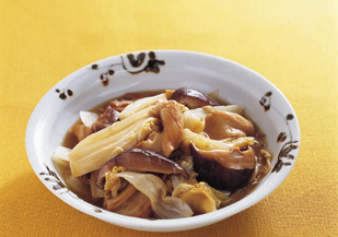 白菜と車麩のオイスターソース煮