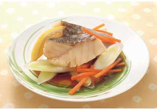 白身魚のごま油風味蒸し