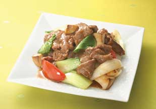 牛肉とトマトのオイスター炒め