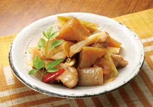 こんにゃくと鶏肉のピリ辛煮