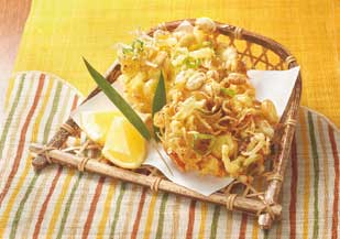 大豆とちりめんじゃこのかき揚げ