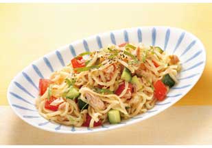 ツナとトマトの冷製パスタ