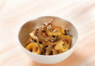 ぜんまいとれんこんのピリ辛炒め