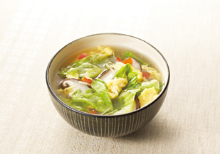 レタスの中華風かき玉スープ