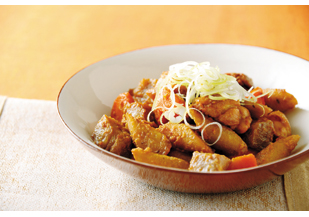 根菜と鶏肉のごま炒め煮