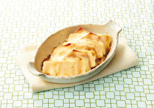 豆腐とハムの味噌マヨグラタン