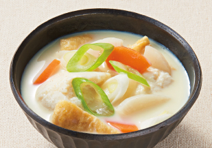 山芋豆腐の塩こうじ豆乳スープ